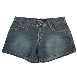 Squeeze Stephen Hardy Denim Jean Shorts Blue Wash Womens Sz 13/14 Y2K Vintage
